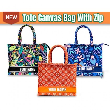 Canvas Floral Bag Tote Bag